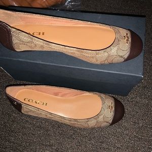 Coach Canvas Signature Flats